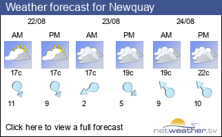 Weather forecast for Newquay