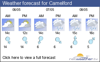 Weather forecast for Camelford