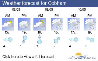 Weather forecast for Cobham