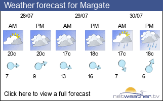 Weather forecast for Margate