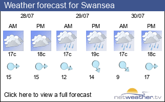 Weather forecast for Swansea