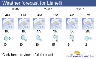 Weather forecast for Llanelli