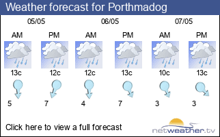 Weather forecast for Porthmadog