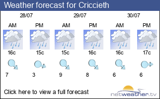 Weather forecast for Criccieth