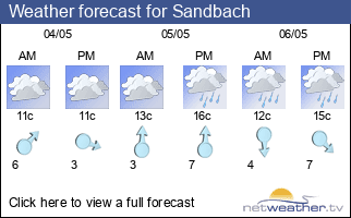 Weather forecast for Sandbach