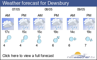 Weather forecast for Dewsbury