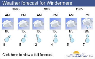 Weather forecast for Windermere
